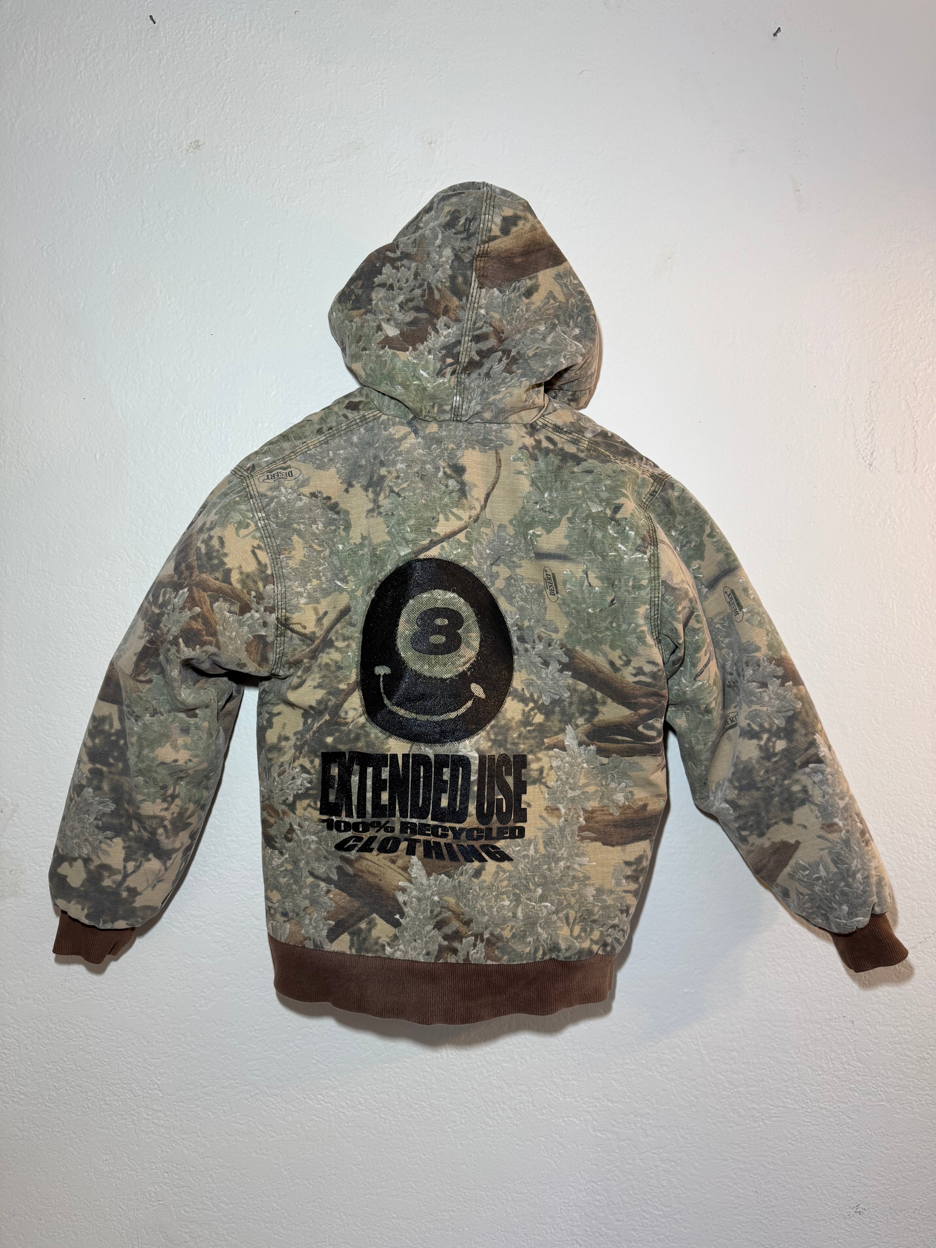 100% RECYCLED CAMO ZIPUP HOODIE