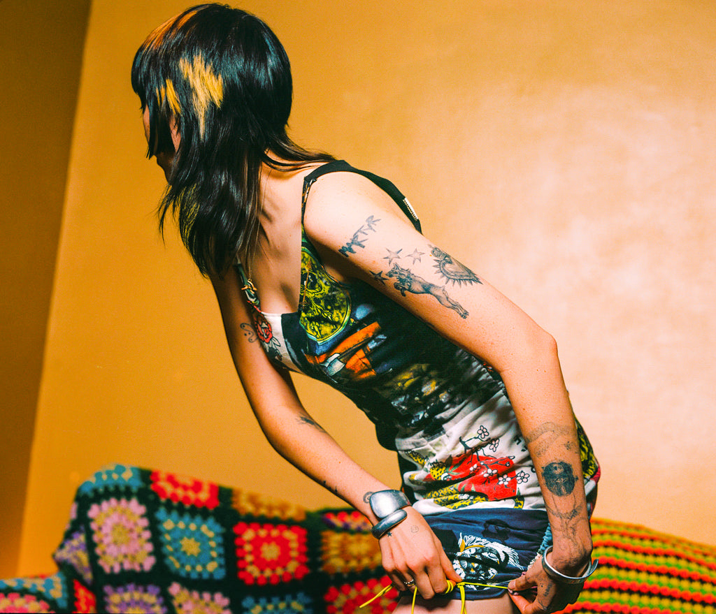 PANEL SCRAP SLIP DRESS
